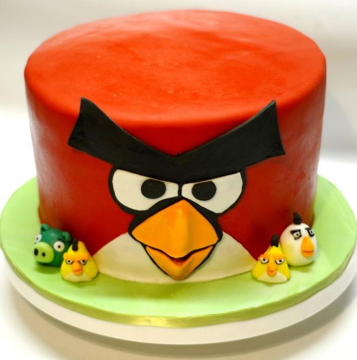 Red Angry Bird Cake