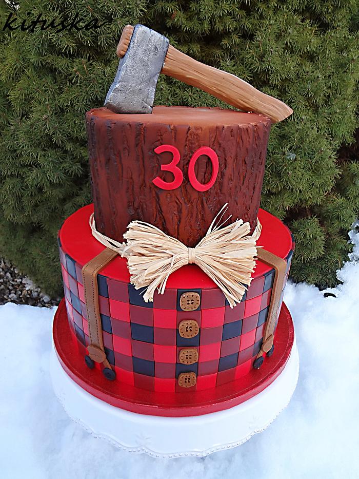 lumberjack birthday cake