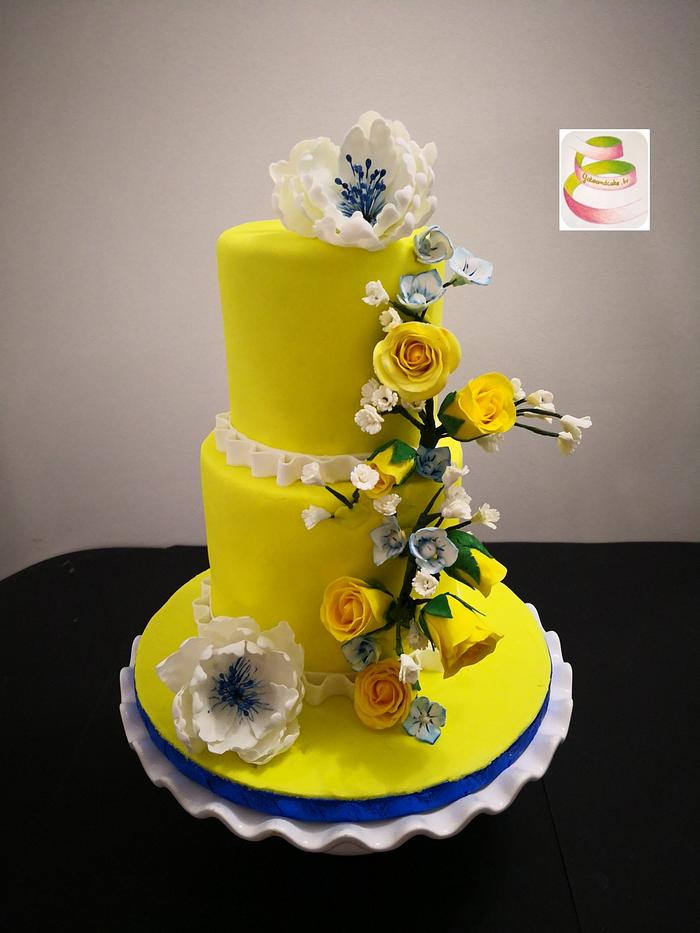 Brasil Flower wedding cake - Decorated Cake by Ruth - - CakesDecor