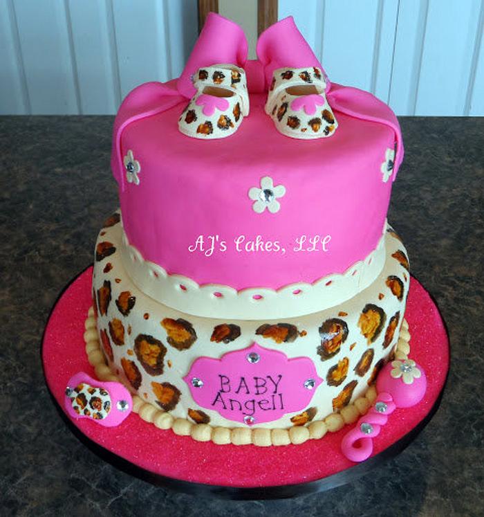 Cheetah Baby Shower Cake