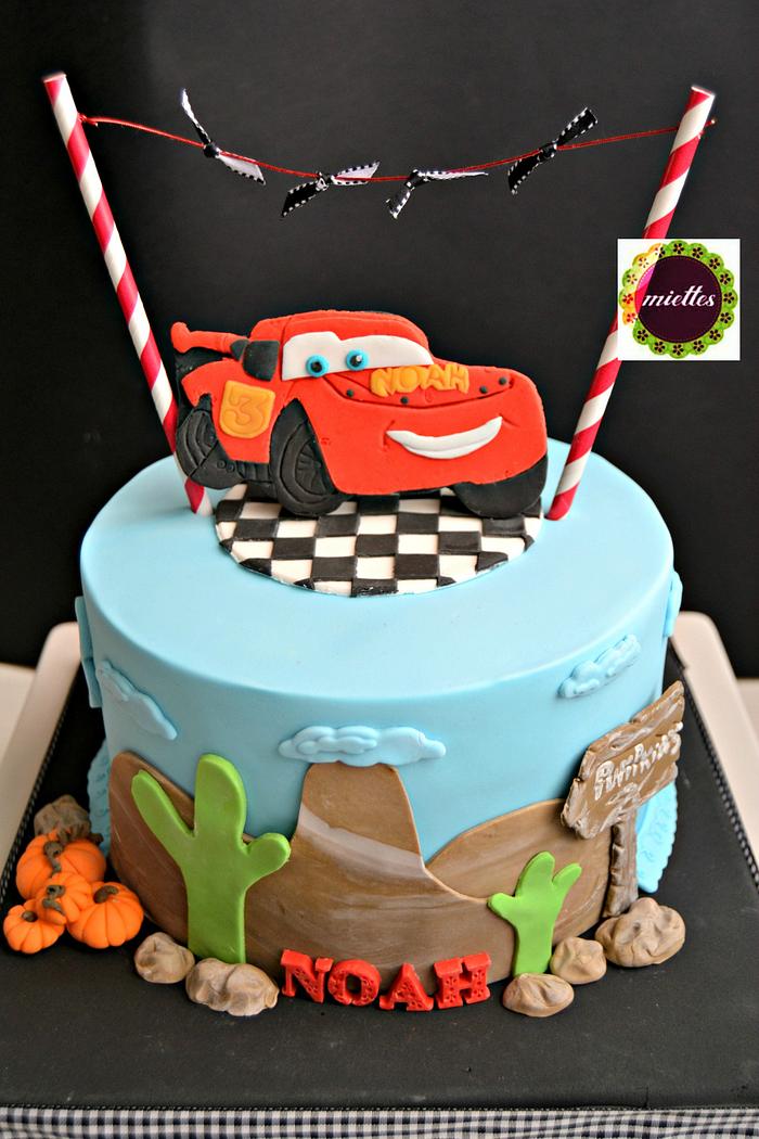 Cool Homemade Lightening McQueen Cars Birthday Cake