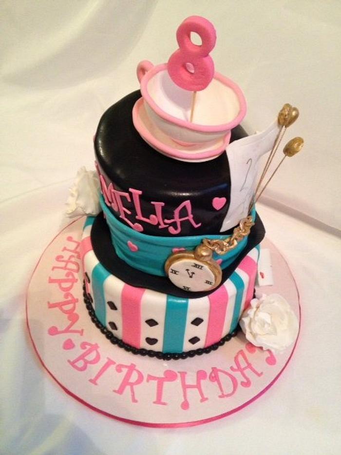 I'm Late - Tea Party - Mad Hatter Birthday Cake 