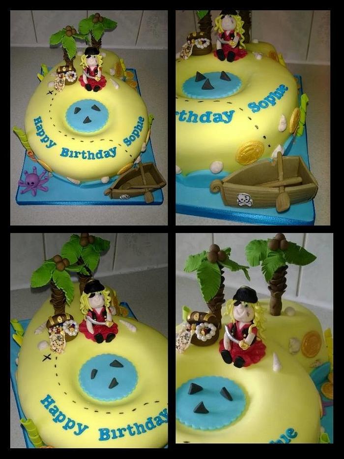 Pirate island number 6 birthday cake