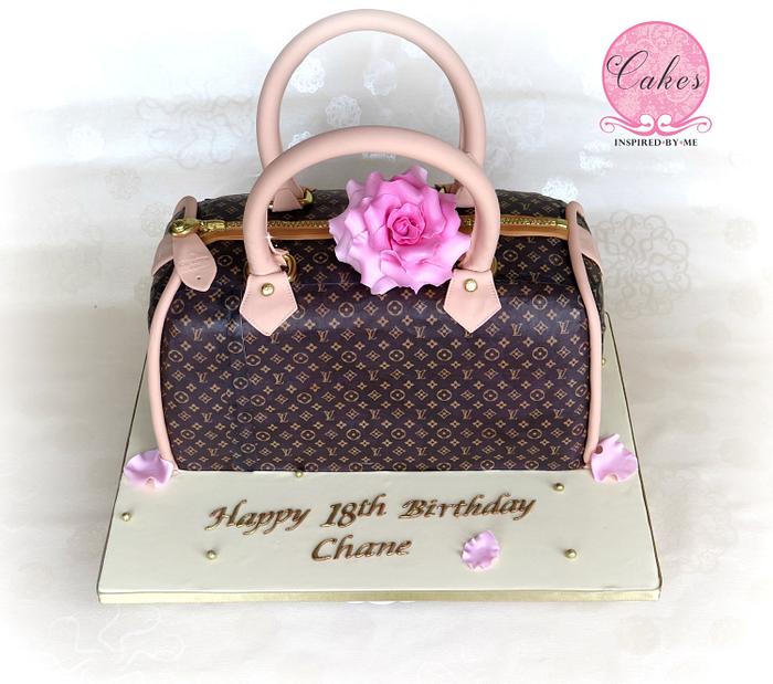 Louis Vuitton inspired bag cake
