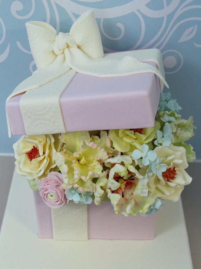 Gift Box filled with gumpaste flowers