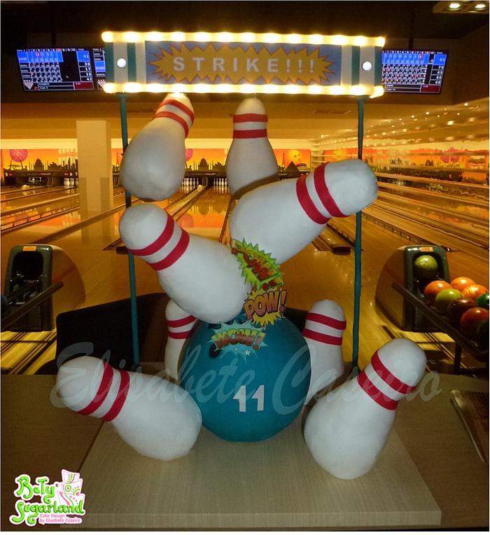 Gravity Defying Bowling Cake with Lights