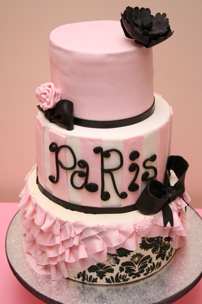 Paris bridal shower cake