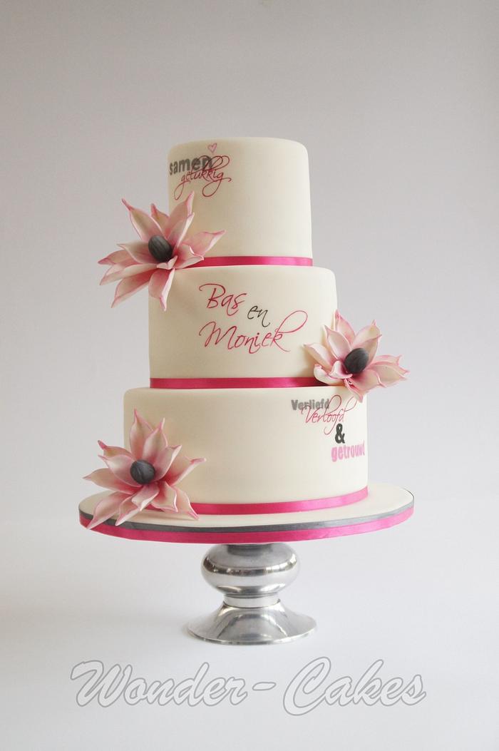 Wedding Cake with painted words