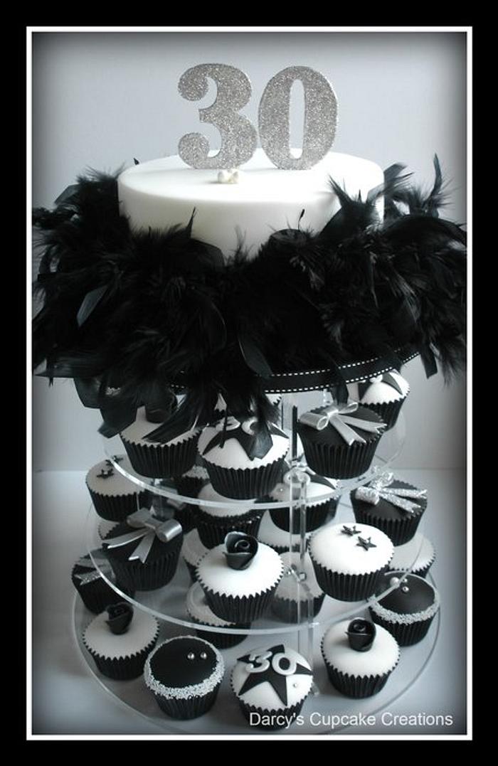 Black & White Feathers & Bling