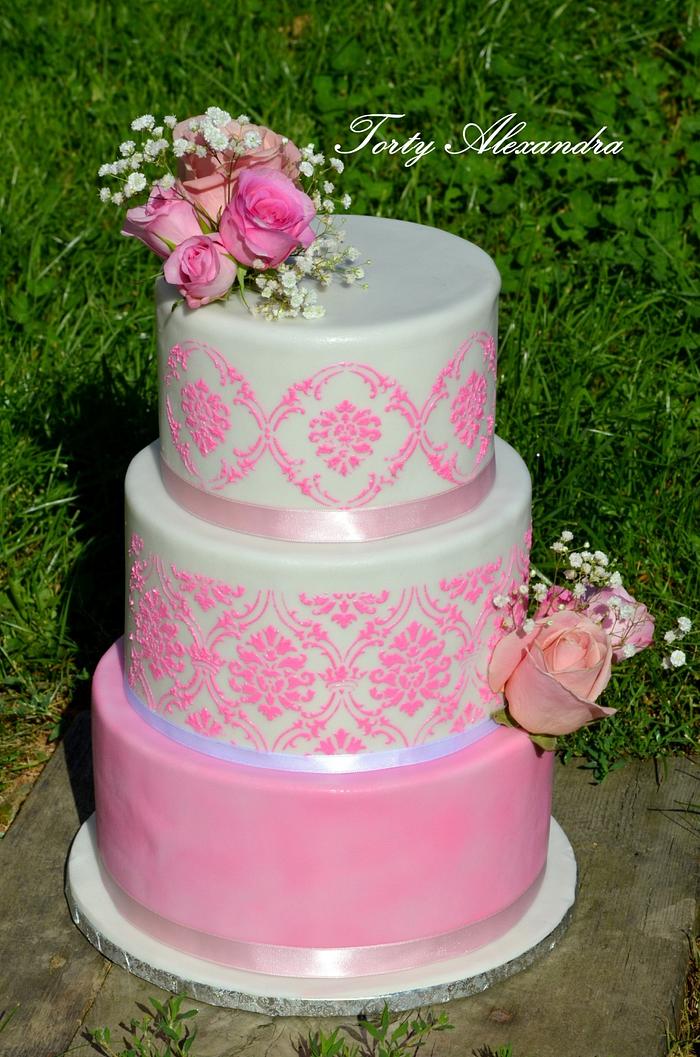 Wedding pink cake