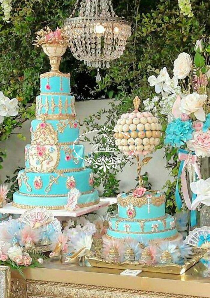 Baroque Marie Antoinette Wedding Cake
