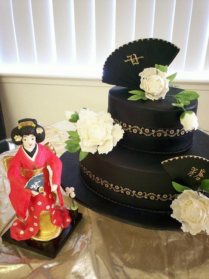 Asian Themed Cake And Gumpaste Geisha