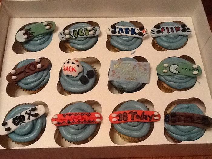 Skateboard Birthday Cupcakes