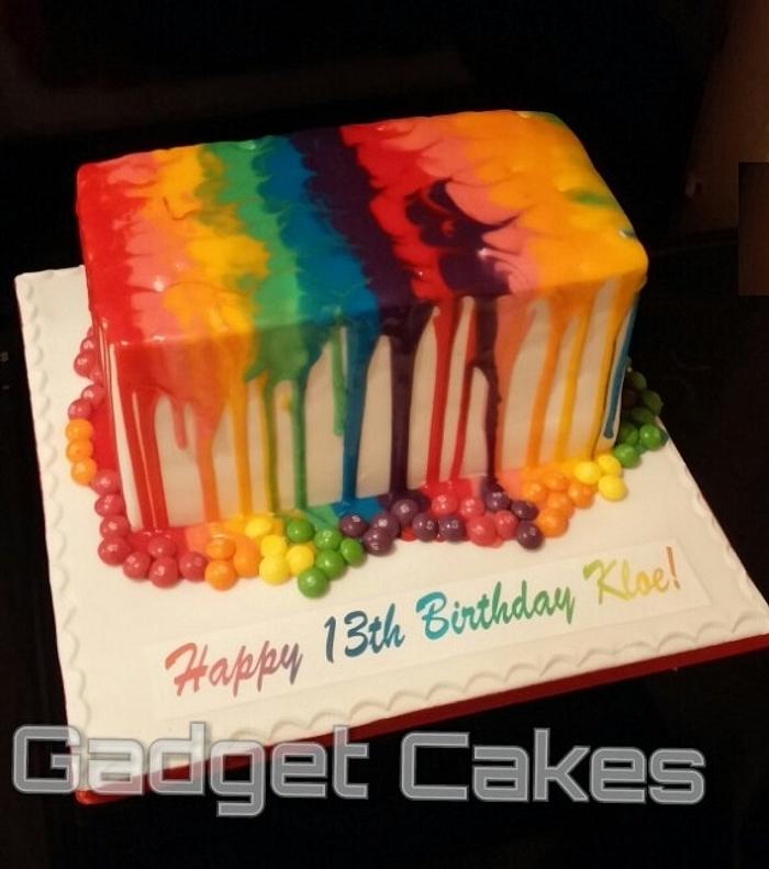 Rainbow/skittles cake