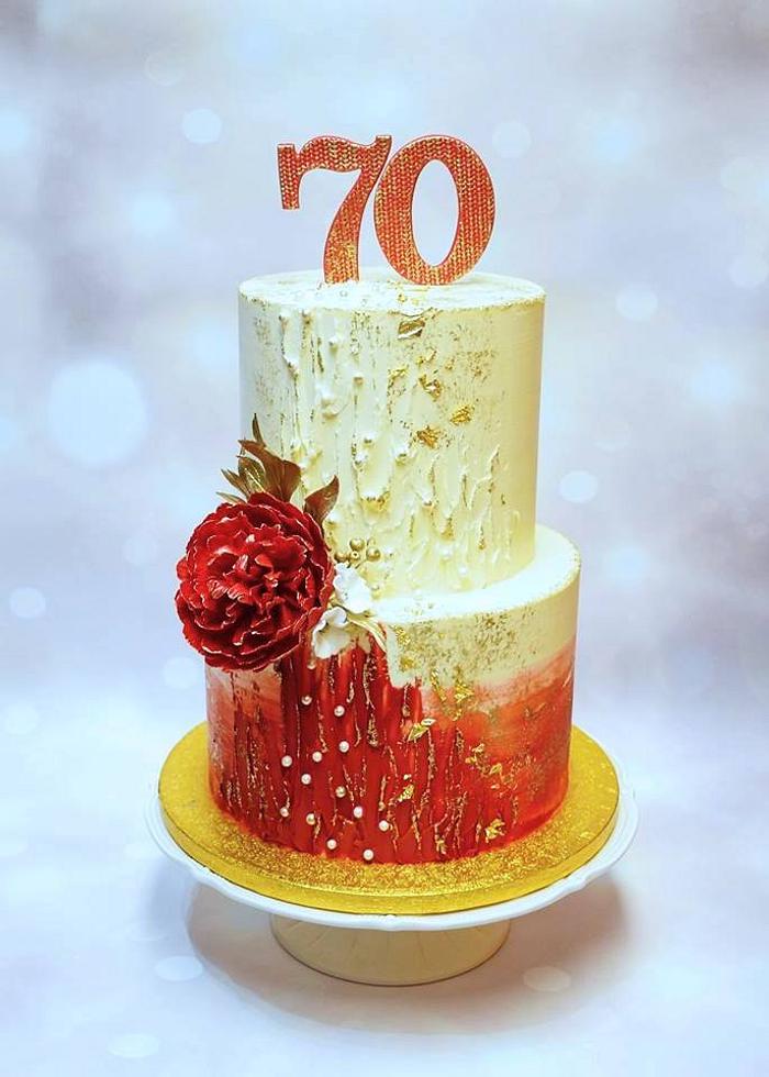 red&gold cake