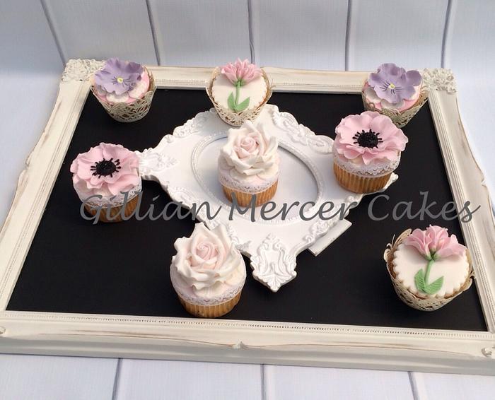 Garden flower cupcakes