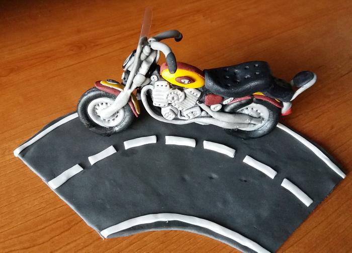 Motorbike cake topper