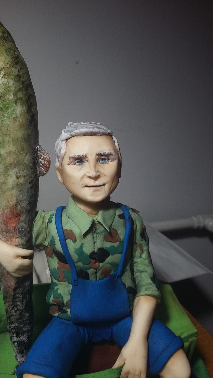 Personalized fondant figurine - fisherman