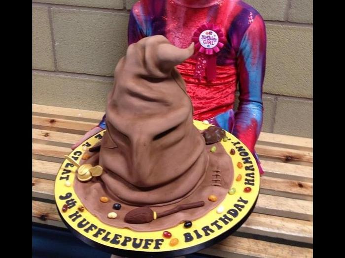 Harry Potter Sorting Hat cake, complete with Bertie Botts all flavour beans. 