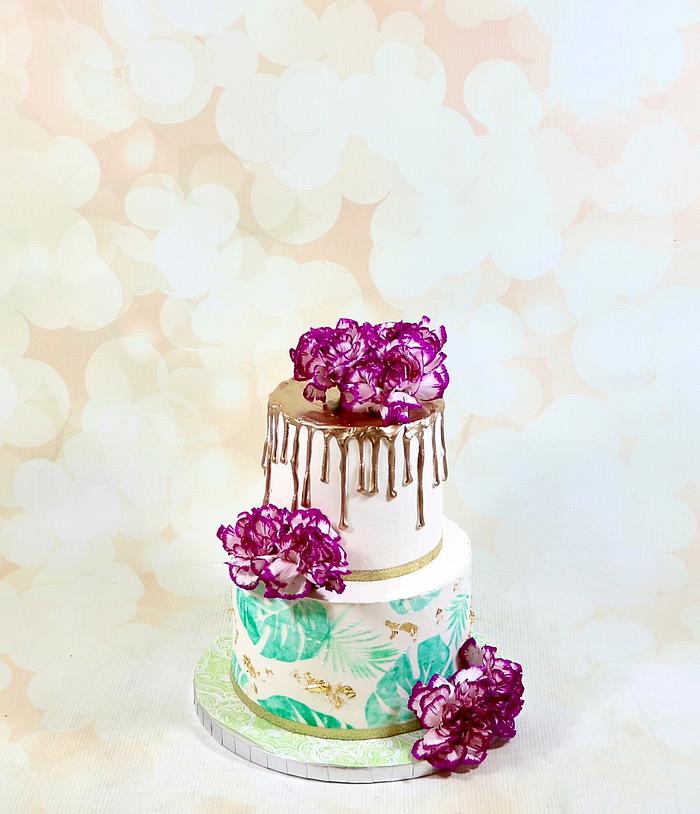 Tropical baby shower cake