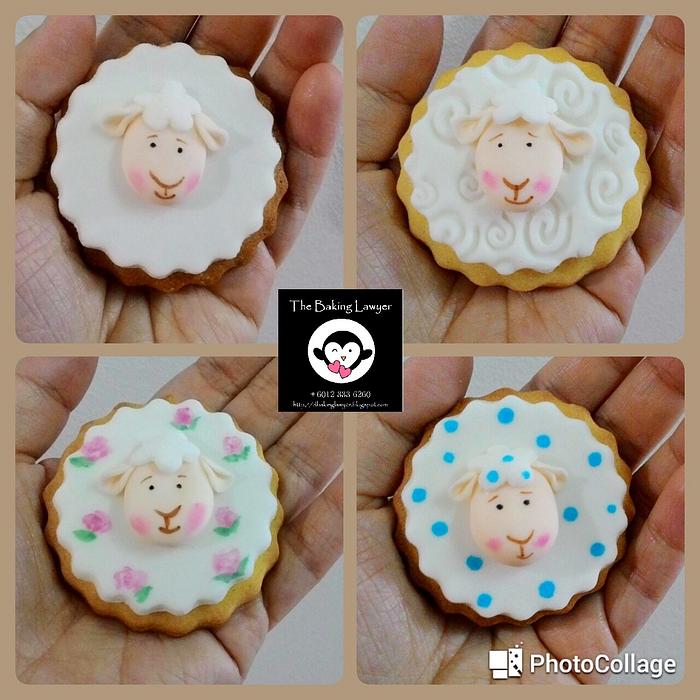 Handpainted Sheep Cookies