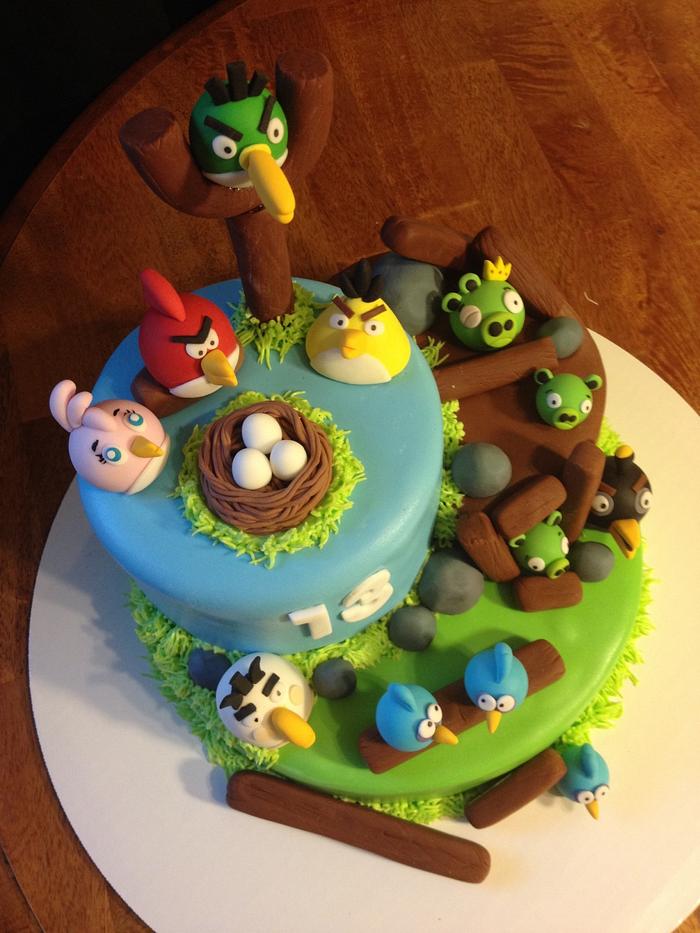 Angry Birds Themed Cake
