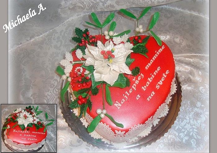 Christmas heart cake