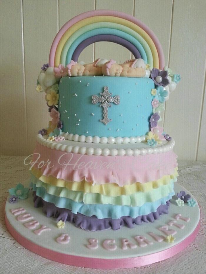 Pastel Rainbow and Ruffles for Twins