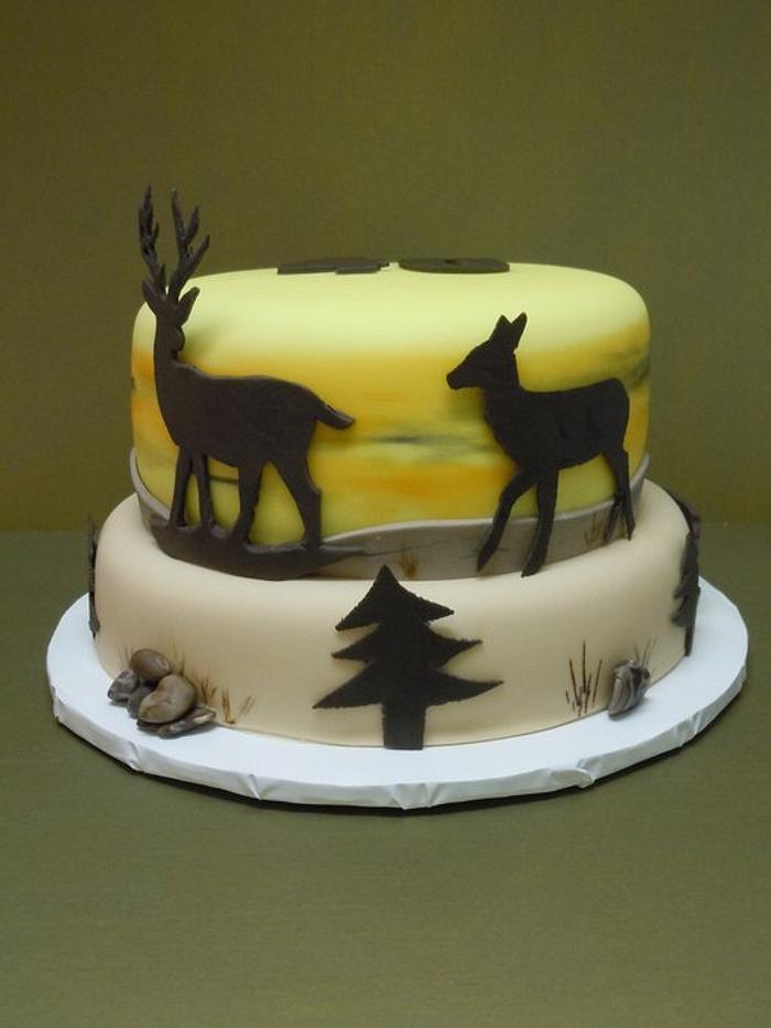 Deer, bear, fox cake