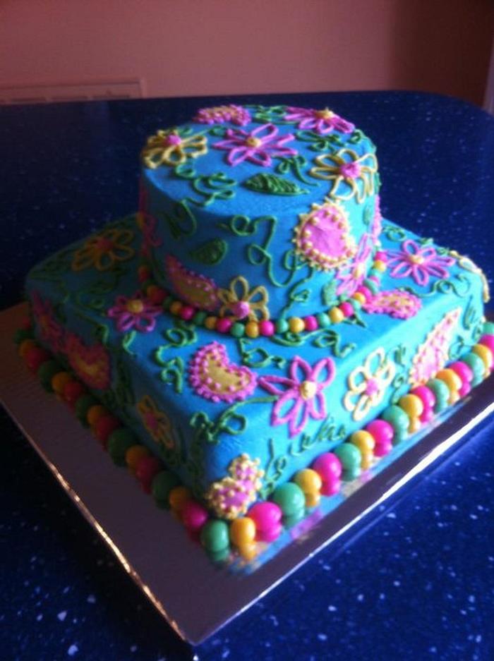 Lilly Pulitzer Inspired cake