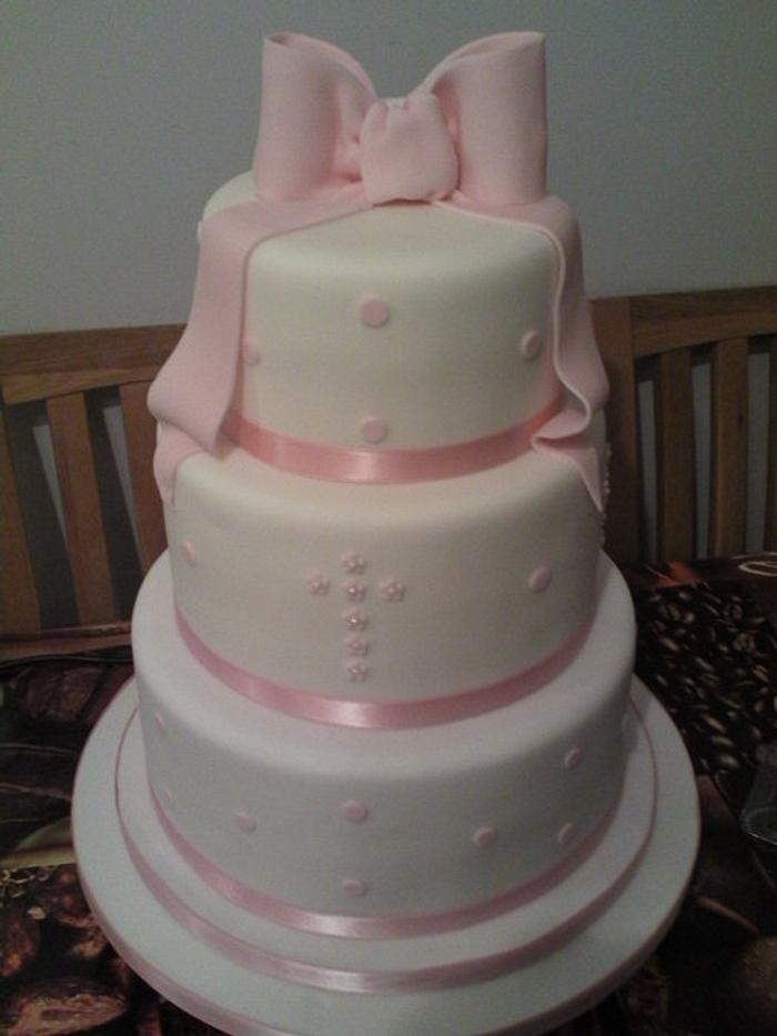girls christening cake