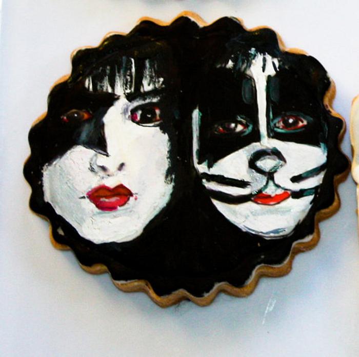 Kiss Rock Band Portrait Cookie