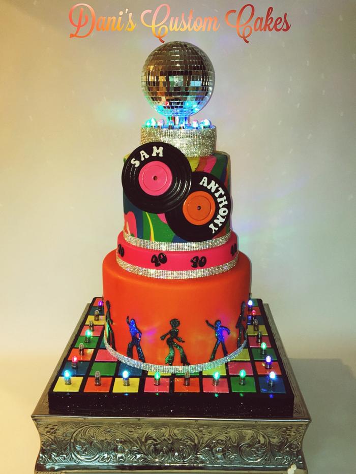 70's Themed 40th Birthday cake