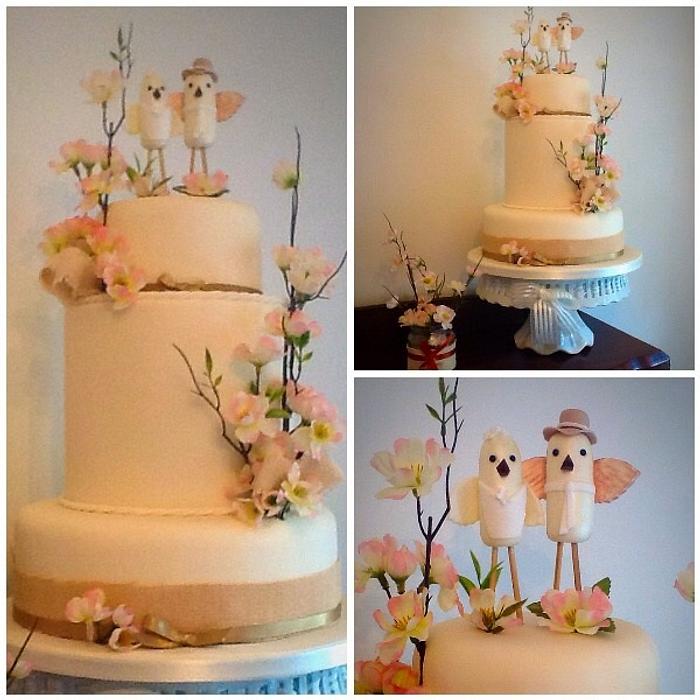 Tickety Boo Cakes - Apple Blossom &Bird Wedding Cake