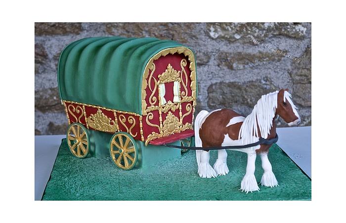 Horse drawn gypsy caravan