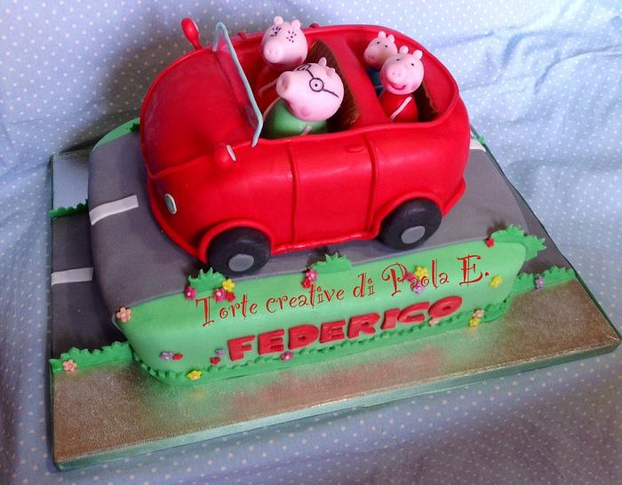 Peppa pig car cake ( torta macchina di Peppa pig)