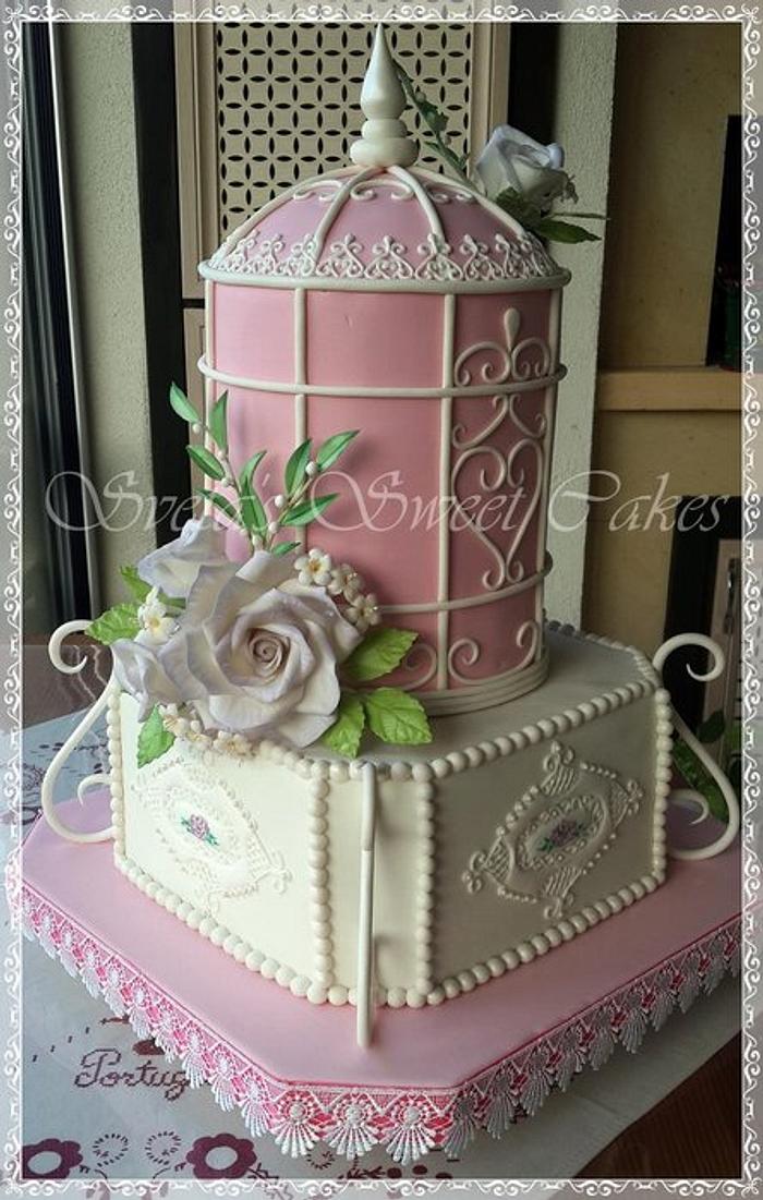  Birdcage wedding cake