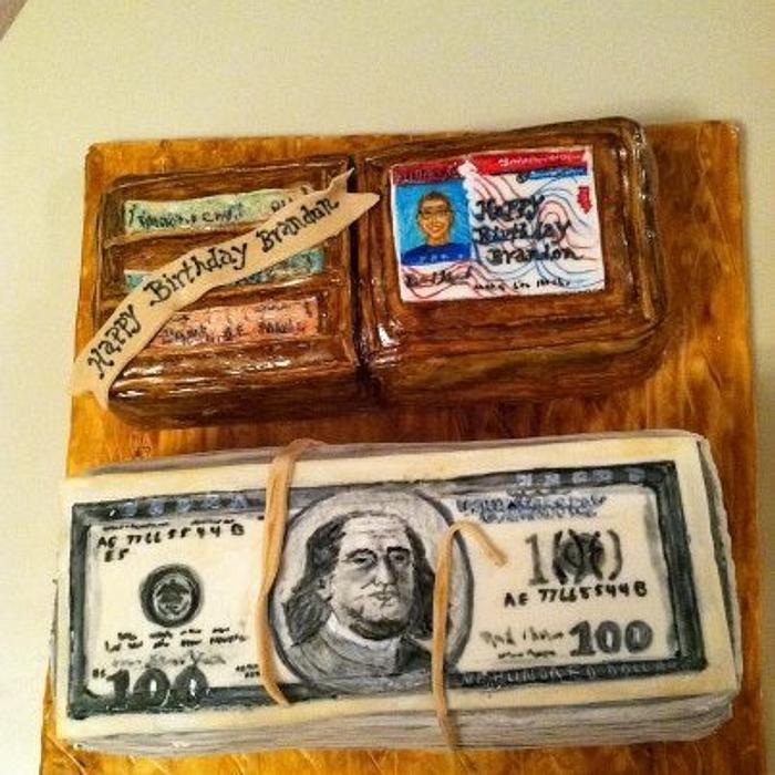 Money and Wallet Cake