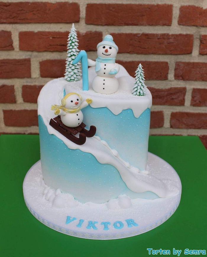 Dawn DeRoberts | Cool birthday cakes, Snowman cake, Winter cake