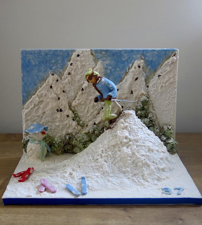 Ski Birthday Cake