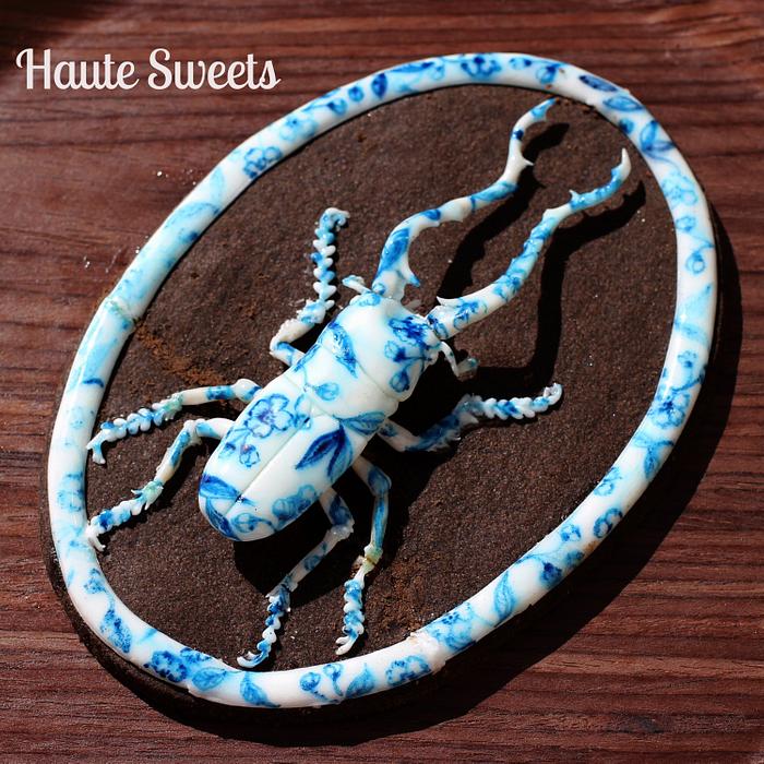 Porcelain Stag Beetle cookie
