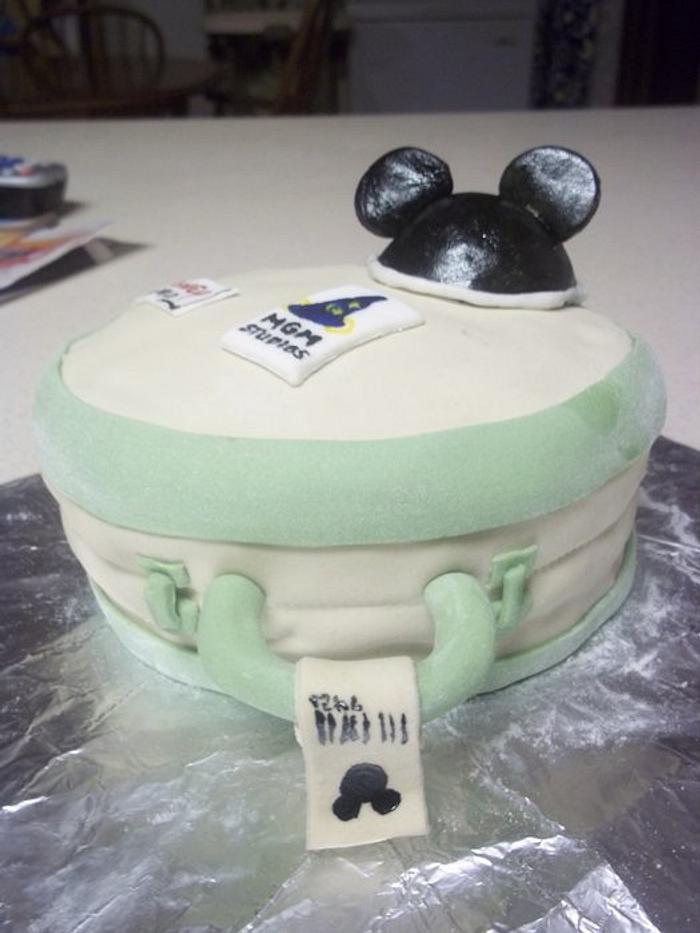 mickey mouse luggage cake