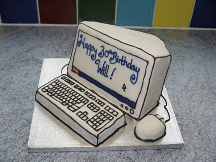 Computer Cake For Retirement - CakeCentral.com