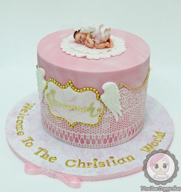 Edible baby angel cake topper,wings,christening,baptism – Sugar Creations