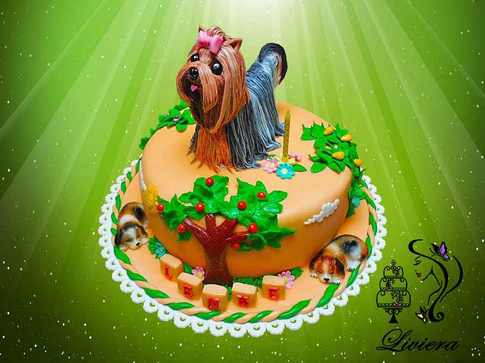 birthday cake - Yorkshire Terrier 