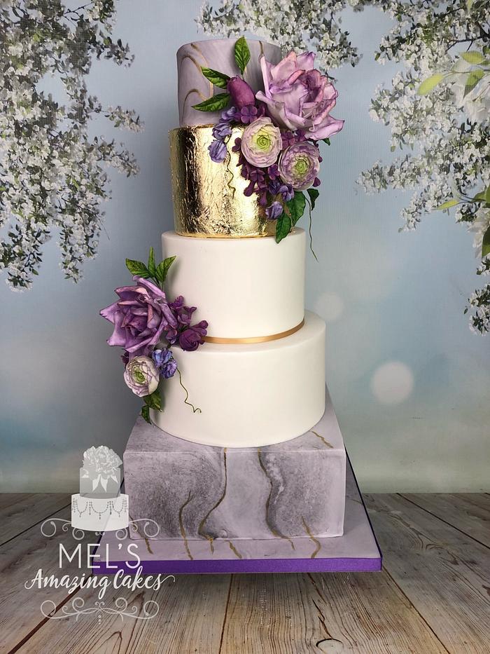 Grey Marble wedding cake