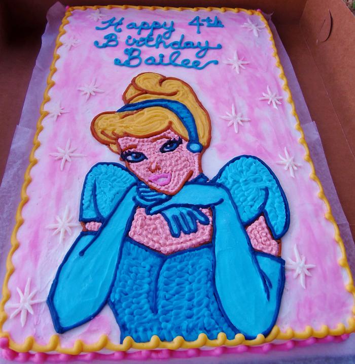 Cinderella Buttercream sheet cake design