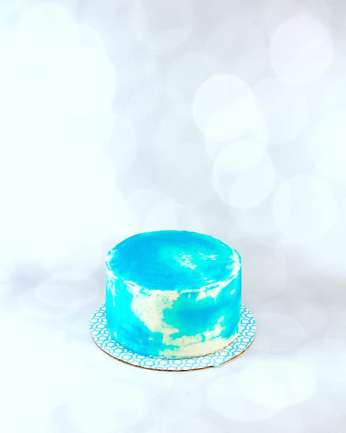 Blue watercolor cake