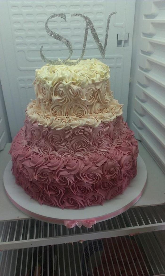 Ombre wedding swirl cake :)