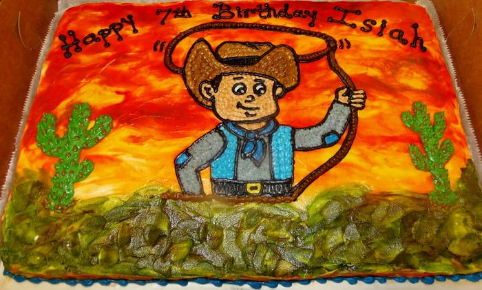 Western cowboy Buttercream birthday cake